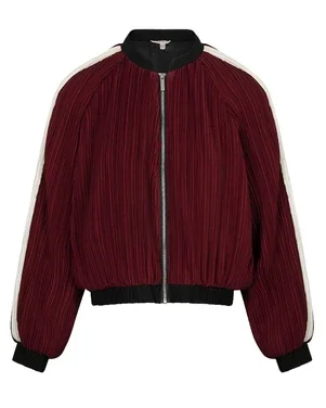 Jacket bomber plisse Bordeaux