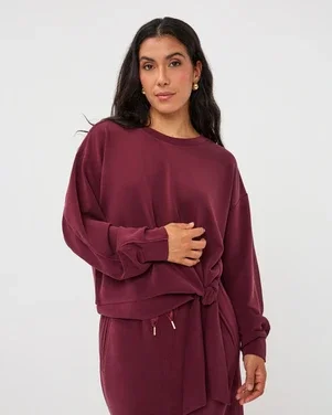 Sweater Modal knot detail Bordeaux