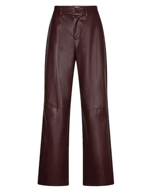 Trousers wide PU Bordeaux