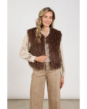 Mila Gilet Feather Bruin 1