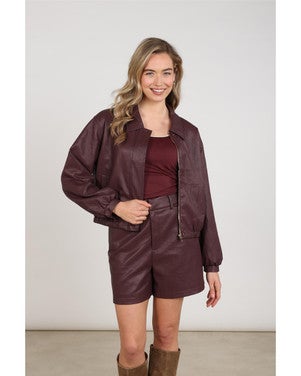 Dominique Jacket PU Bordeaux
