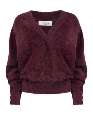 Beau Pullover Wrap Bordeaux