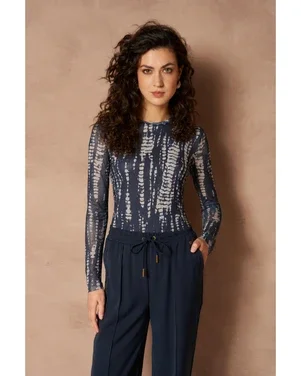 Top Iniko - Abstract Mesh Blauw
