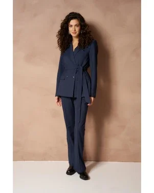 Blazer Ivy - Double Breasted Belted Blauw