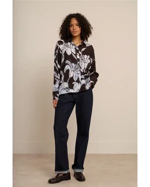 Aylin satin flower blouse Multi
