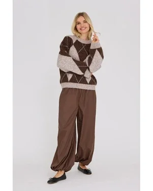 Harlekin knit pullover Bruin 1