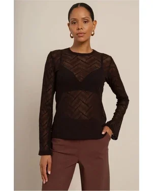 Reagan flaire lace top Bruin 1