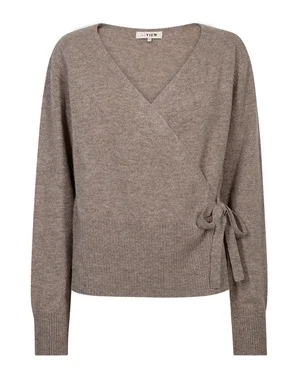 Merino wrap cardigan Bruin 2