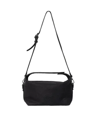 ladies woven faux leather small bag Zwart 1