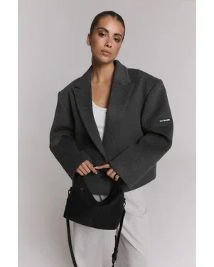 ladies woven faux leather small bag Zwart 1