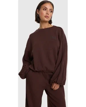 ladies knitted piping sweater Bruin 1