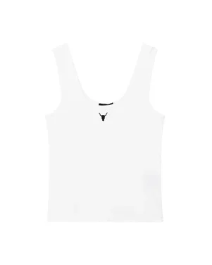 ladies knitted tank top Wit 1
