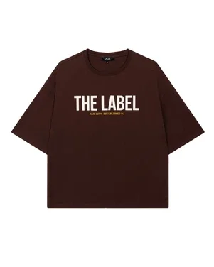 ladies knitted the label oversized t-shirt Bruin 1
