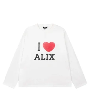 ladies knitted I love Alix longsleeve t-shirt Wit 1