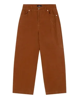 ladies woven faux suede pants Bruin 1