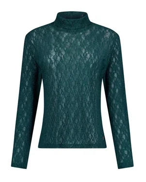 Reagan lace col top Groen