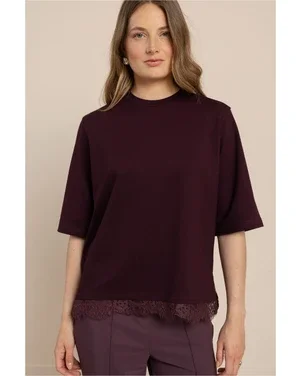 Fiore lace tee Paars
