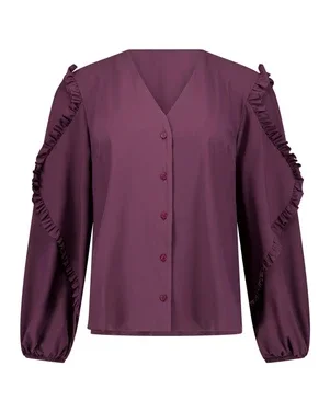 Ingrid ruffle blouse Paars