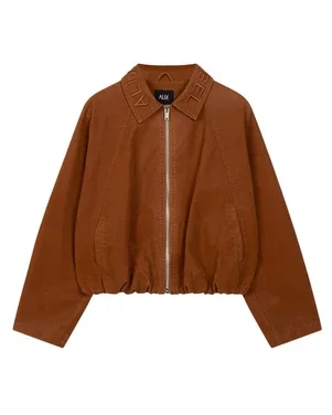 ladies woven faux suede ballon jacket Bruin 1