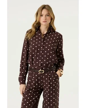 U260031 Ladies Shirt LS Bruin 1