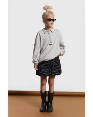 kids woven dot skirt Zwart 1