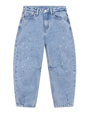 kids woven painted spots denim pants Blauw