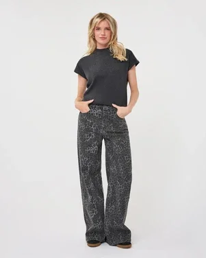 Trousers leopard denim Multi
