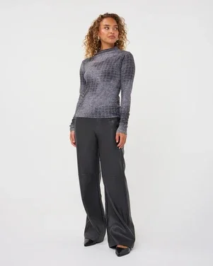 Trousers wide PU Zwart 1