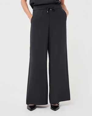 Trousers wide acetate Zwart 1