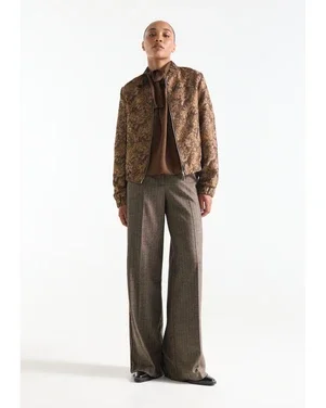 ANN JASJE mfj 275 multi flower jacquard zipper closure Camel