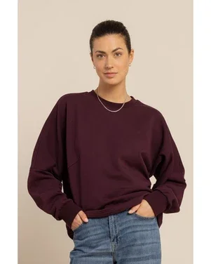 Costa ls round neck sweater Paars