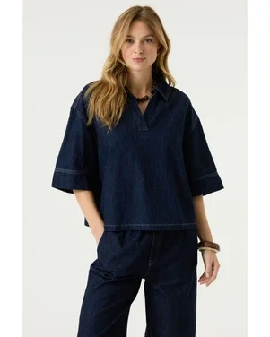 U260036 Ladies Shirt LS Donker Blauw