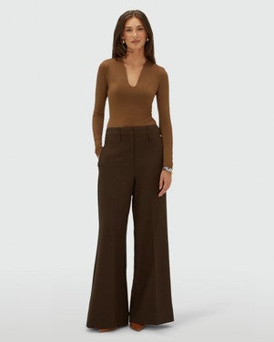 JV-SKY high-rise wide-leg trousers Bruin 1