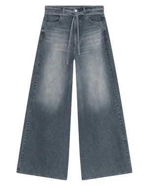 Extra wide leg jeans with double cords Blauw