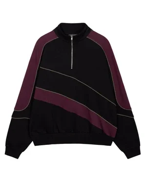 ladies knitted sweater with zipper FADEY Zwart 1