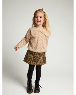 Little lace bow top fluffy Ecru