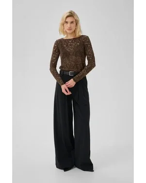 MWSalvi LS Lace Blouse Bruin 1