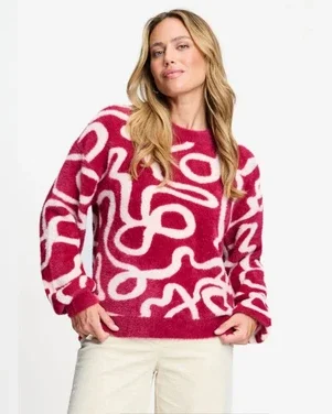 PULLOVER - Frida Bow Burgundy Red Rood