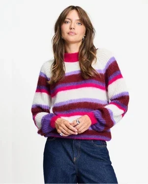 PULLOVER - Faye Striped Red Multi