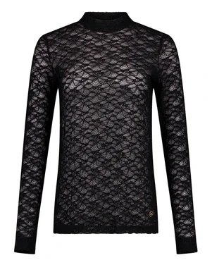 Reagan lace col top Zwart 1