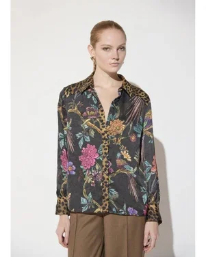 Blouse Met Bloemen Print Zwart 1
