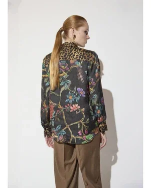 Blouse Met Bloemen Print Zwart 1