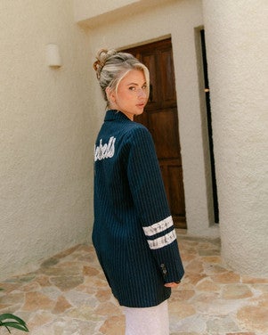 Jesra Pinstripe Single Breasted Blazer Blauw