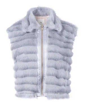Harriet Gilet Zipper Licht Blauw