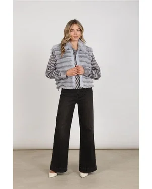Harriet Gilet Zipper Licht Blauw