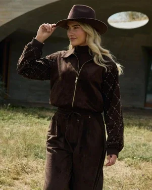 Daisy Bomber Suede Bruin 1