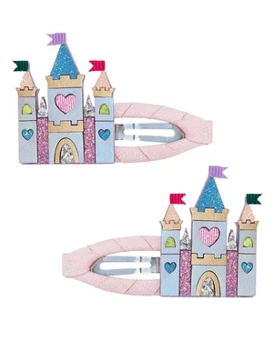 Rainbow Castle Hair Clips Roze