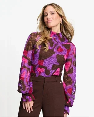 TURTLENECK - Ruby Lace Colourful Bows Multi