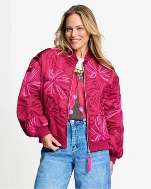JACKET - Ashley Embroidery Bows Rood