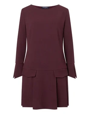 dress pleated skirt Rood